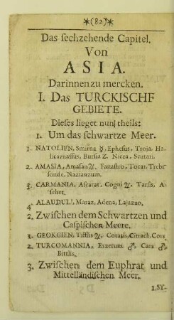 Das sechzehende Capitel. Von Asia