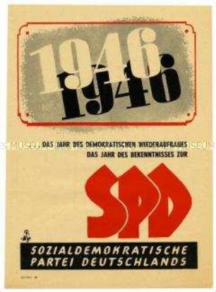 Flugblatt mit Mitgliederwerbung für die SPD