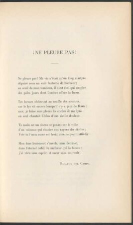 ¡Ne pleure pas!