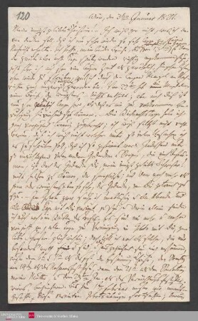 Meine innigst geliebte Christine! - Ich weiß gar nicht, was ich davon ... , 03.01.1827. - Benediktinerabtei St. Bonifaz in München und Andechs