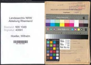 Entnazifizierung Wilhelm Hoeller , geb. 14.01.1905 (Betriebsleiter)