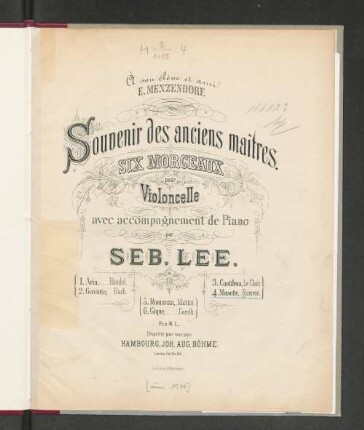4: Musette : 6 morceaux pour violoncelle avec accomp. de piano