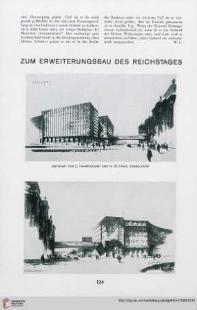 Zum Erweiterungsbau des Reichstages