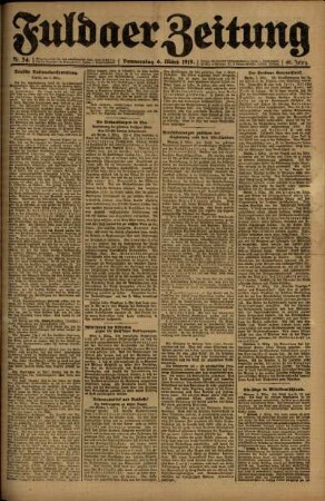 Ausgabe vom Donnerstag, den 06. März 1919.