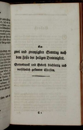 Am zwei und zwanzigsten Sonntag nach dem Feste der heiligen Dreieinigkeit. [...]