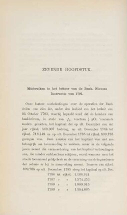 Zevende hoofdstuk. Misbruiken in het beheer van de Bank. Nieuwe Instructie van 1791