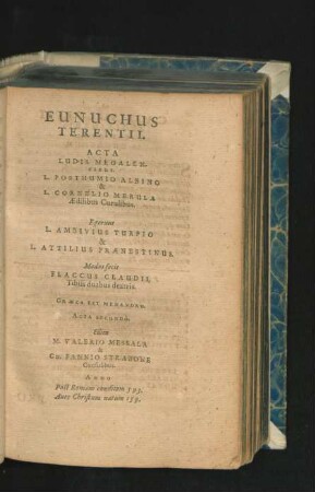 Eunuchus Terentii.