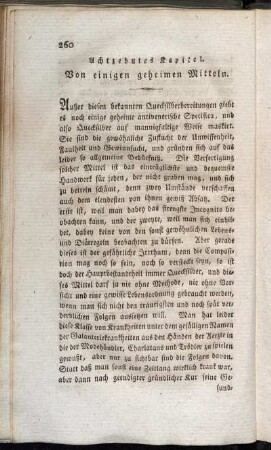 Achtzehntes Kapitel. Von einigen geheimen Mitteln.
