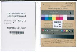 Entnazifizierung Josef Hochstrasser , geb. 14.09.1913 (Kaufmann)
