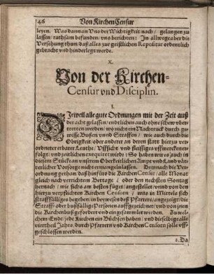 X. Von der Kirchen-Censur und Disciplin