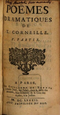 Poemes Dramatiques De T. Corneille, 5