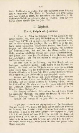 128-135, II. Abschnitt. Revers, Kostgeld und Honorarien