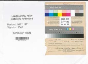 Entnazifizierung Heinz Schroeter , geb. 13.08.1897 (Kaufmaennischer Angestellter)