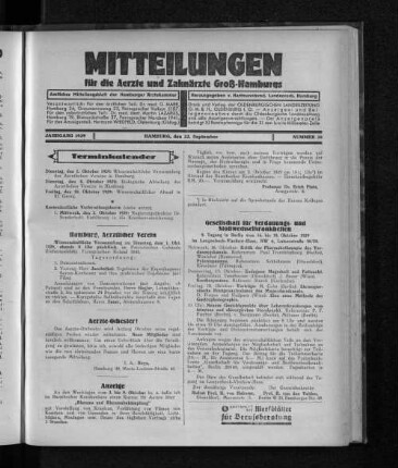 Jahrgang 1929, Hamburg, den 22. September, Nummer 38