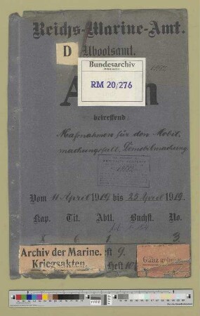 Maßnahmen für den Demobilmachungsfall, Demobilmachung: Bd. 9
