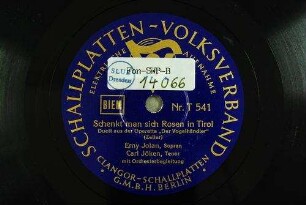Schenkt man sich Rosen in Tirol : Duett aus der Operette "Der Vogelhändler" / (Zeller)