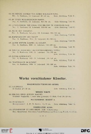 Werke verschiedener Künstler (Nr. 431-479)