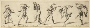 Verschiedene Figuren nach Callot aus der Radierfolge Balli di Sfessania, Blatt 4