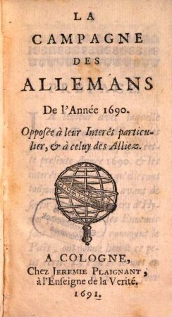 La Campagne des Allemans de l'année 1690