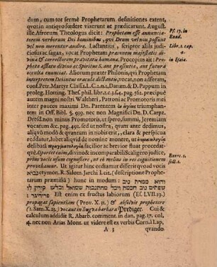Diss. philol. de prophetia et prophetis