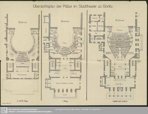 Übersichtsplan der Plätze im Stadttheater zu Görlitz