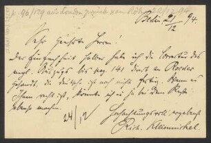 Brief an B. Schott's Söhne : 21.12.1894