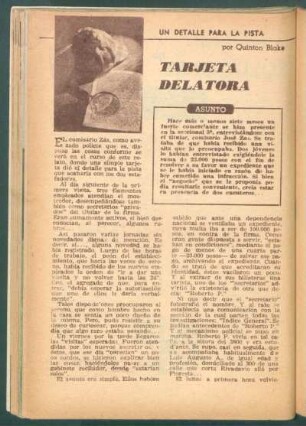 Tarjeta delatora : Un detalle para la pista