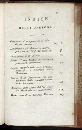 Indice degli opuscoli