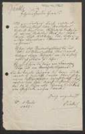 Brief von Andreas Johannes Jäckel an Unbekannt