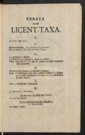 Errata in der Licent-Taxa.