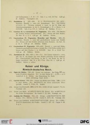 Kaiser und Könige. Römisch-deutsches Reich (Nr. 476-637)