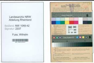 Entnazifizierung Wilhelm Fuss , geb. 02.12.1887 (Angestellter)