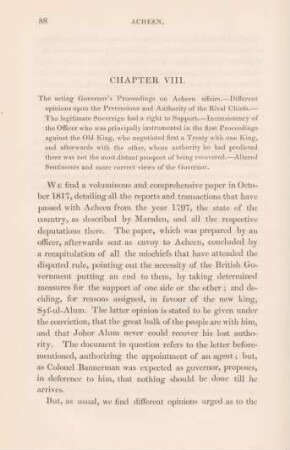 Chapter VIII. The acting governor's proceedings on Acheen affairs. ...