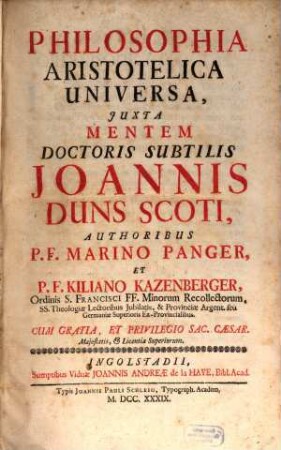 Philosophia Aristotelica univ., 1