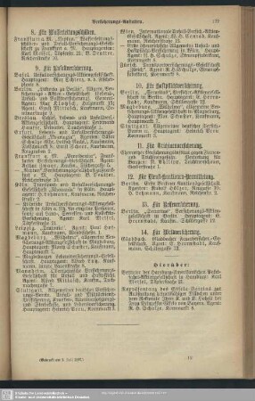 Vereine und Anstalten