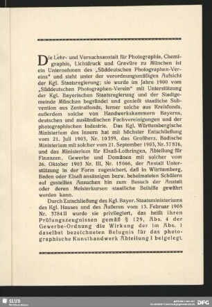 Die Lehr- und Versuchsanstalt für Photographie