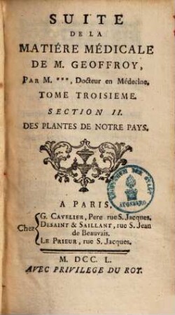 Suite de la matière médicale, 3