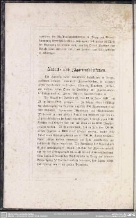 Taback- und Zigarrenfabrikation
