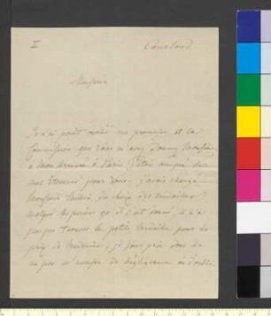 Brief von Kurland, Anna Charlotte Dorothea Herzogin von an Goethe, Johann Wolfgang von