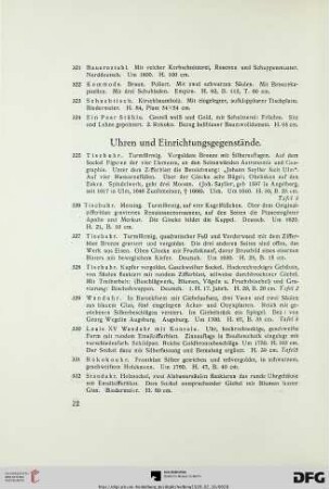 Uhren und Einrichtungsgegenstände (Nr. 325-337)