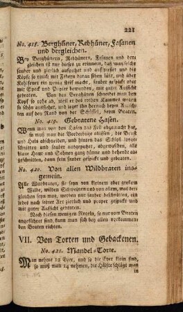 VII. Von Torten und Gebackenen.