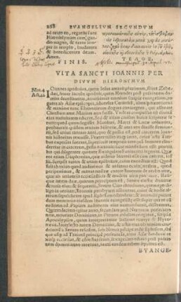 Vita Sancti Ioannis Per Divum Hieronymum.