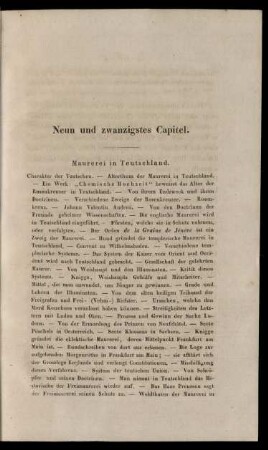 Neun und zwanzigstes Capitel. Maurerei in Teutschland.