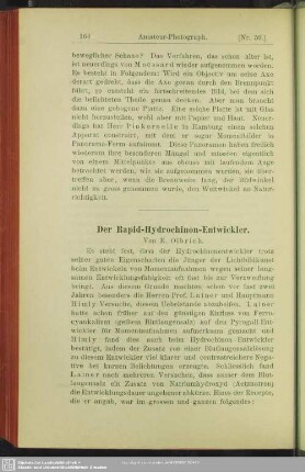 Der Rapid-Hydrochinon-Entwickler