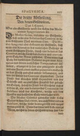 Die dritte Abtheilung. Von denen Geschwüren.