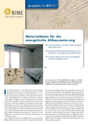 Materialdaten für die energetische Altbausanierung.