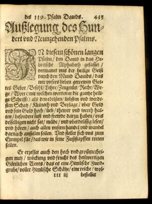 Außlegung des Hundert und Neunzehenden Psalm Davids.