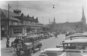 Hamburg. Jungfernstieg. Vorkriegs-Alsterpavillion in den 30er Jahren