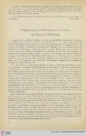 11: Empfehlungen und Hinweise zum Studium der klassischen Philologie