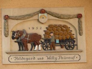 Hausbild an einer Mühle im Taubertal beim Dorf Detwang